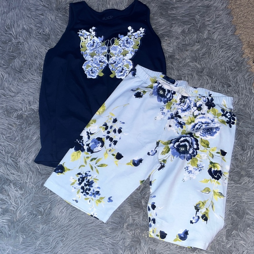 Girls tank top and biker short set